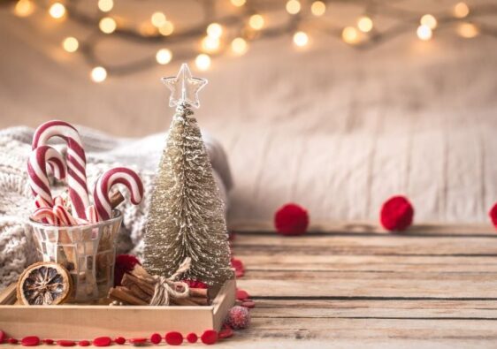 christmas-festive-decor-still-life-wooden-background-concept home comfort holiday